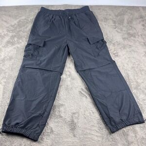 JMIERR Mens Black Cargo Pants Elastic Waist Techwear Joggers 340-1